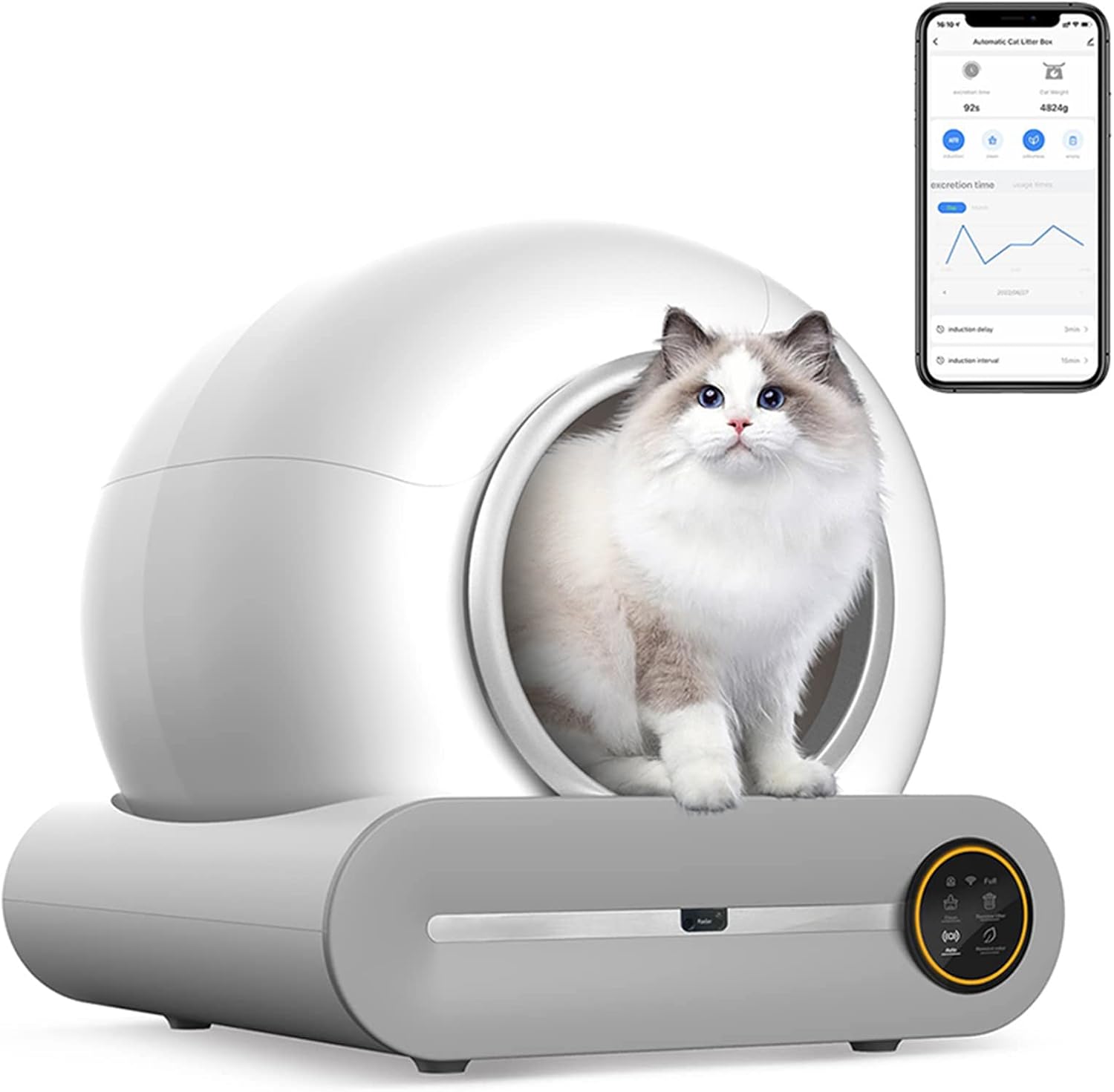 自動猫トイレ、65L + 9L 特大セルフクリーニング猫トイレ、多頭猫用
